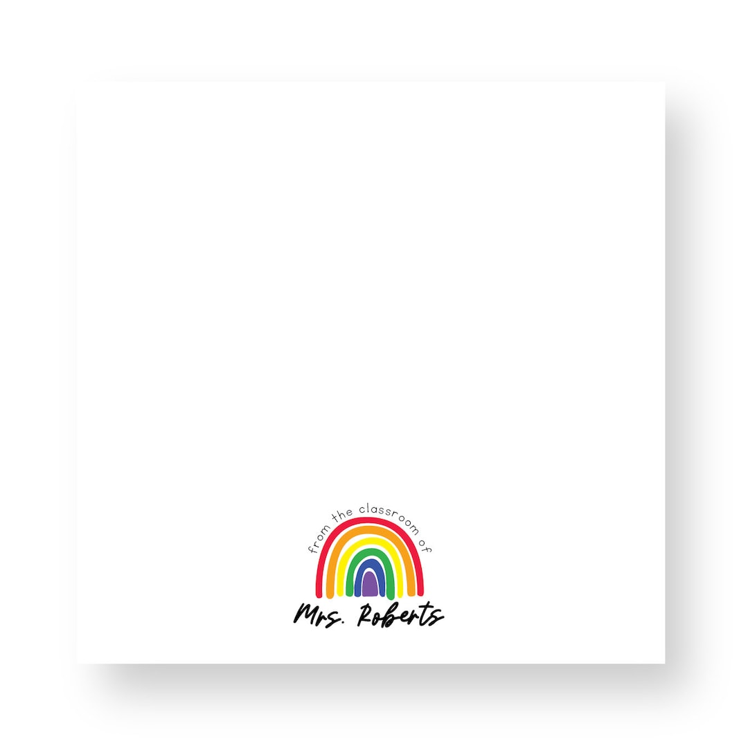 Personalized Rainbow Notepad | Custom Teacher Gift - Etsy