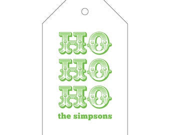 Letterpress Gift Tags with Personalized Name | Custom Christmas Gift Tag | Design T65