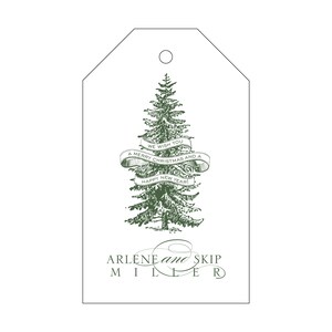Letterpress Gift Tags with Personalized Name Custom Christmas Gift Tag Design T59 image 3