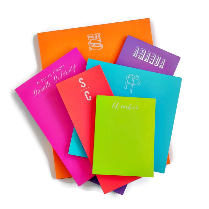 Personalized Neon Large Note Pad Custom Notepad Etsy