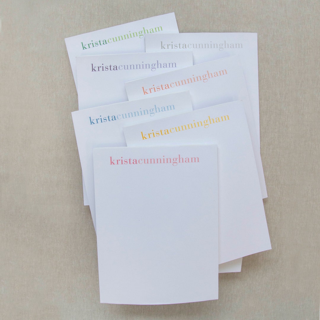 Personalized Rainbow Blocked Notepad: Custom Name Stationery - Etsy