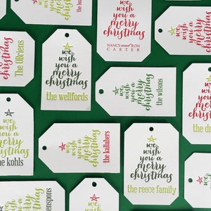 Letterpress Gift Tags with Personalized Name Custom Christmas Gift Tag Design T48 image 2