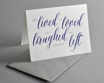 Letterpressed Sympathy Card