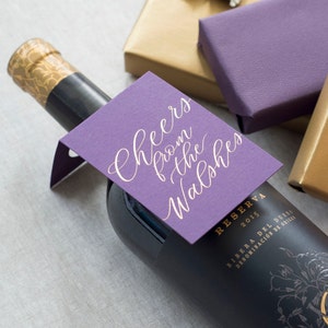 Foil Wine Tags with Personalized Name | Custom Celebration Gift Tag | Design WT370