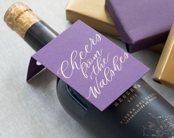 Foil Wine Tags with Personalized Name | Custom Celebration Gift Tag | Design WT370