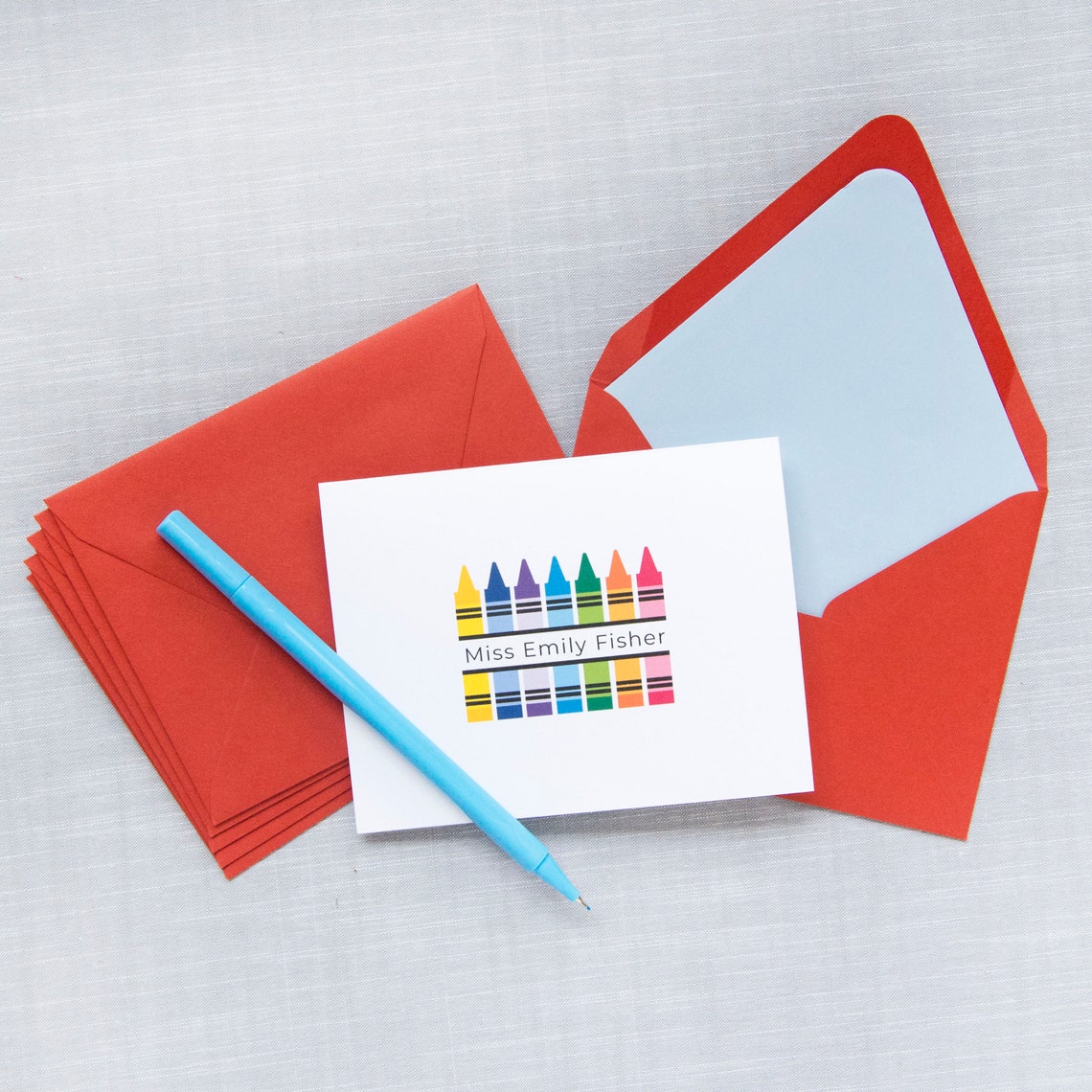 Folded Custom Notecards Personalized Stationery D76 Etsy