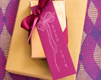 Foil Gift Tags with Personalized Name | Custom XOXO Gift Tag | Design T541