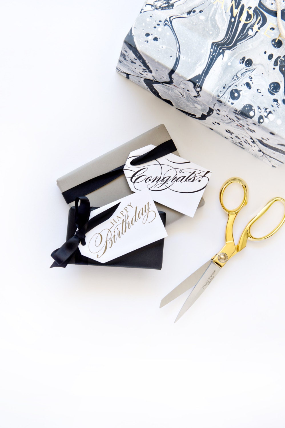 Simple Black Scissors Wrapping Paper by XOOXOO
