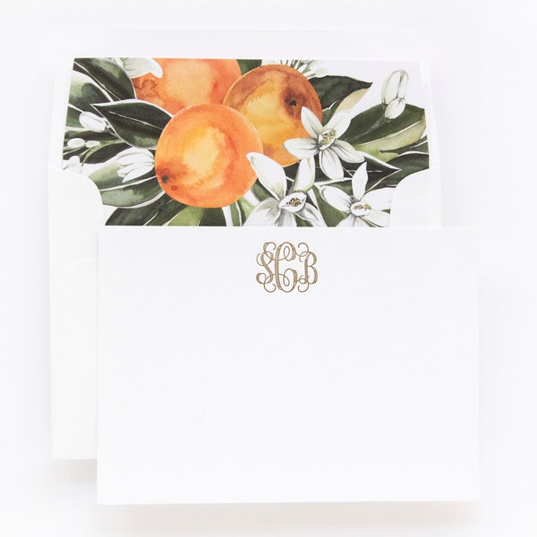 One Color Letterpress Custom Notecards from the Personal Stationery Collection - Design M140