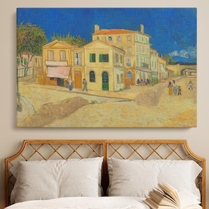 Vincent van Gogh The Yellow House Wall Canvas - Famous Painting, High-Quality Canvas for Rustic or Classic Home or Bedroom Decor