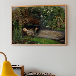 Ophelia by Sir John Everett Millais romantic Pre-Raphaelite painting reproduction canvas wall art for bedroom or gallery decor