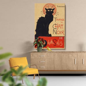 Tournée du Chat Noir (1896) Vintage French Poster – Théophile Alexandre Steinlen Framed Canvas Wall Art for Home, Office, or Café Decor