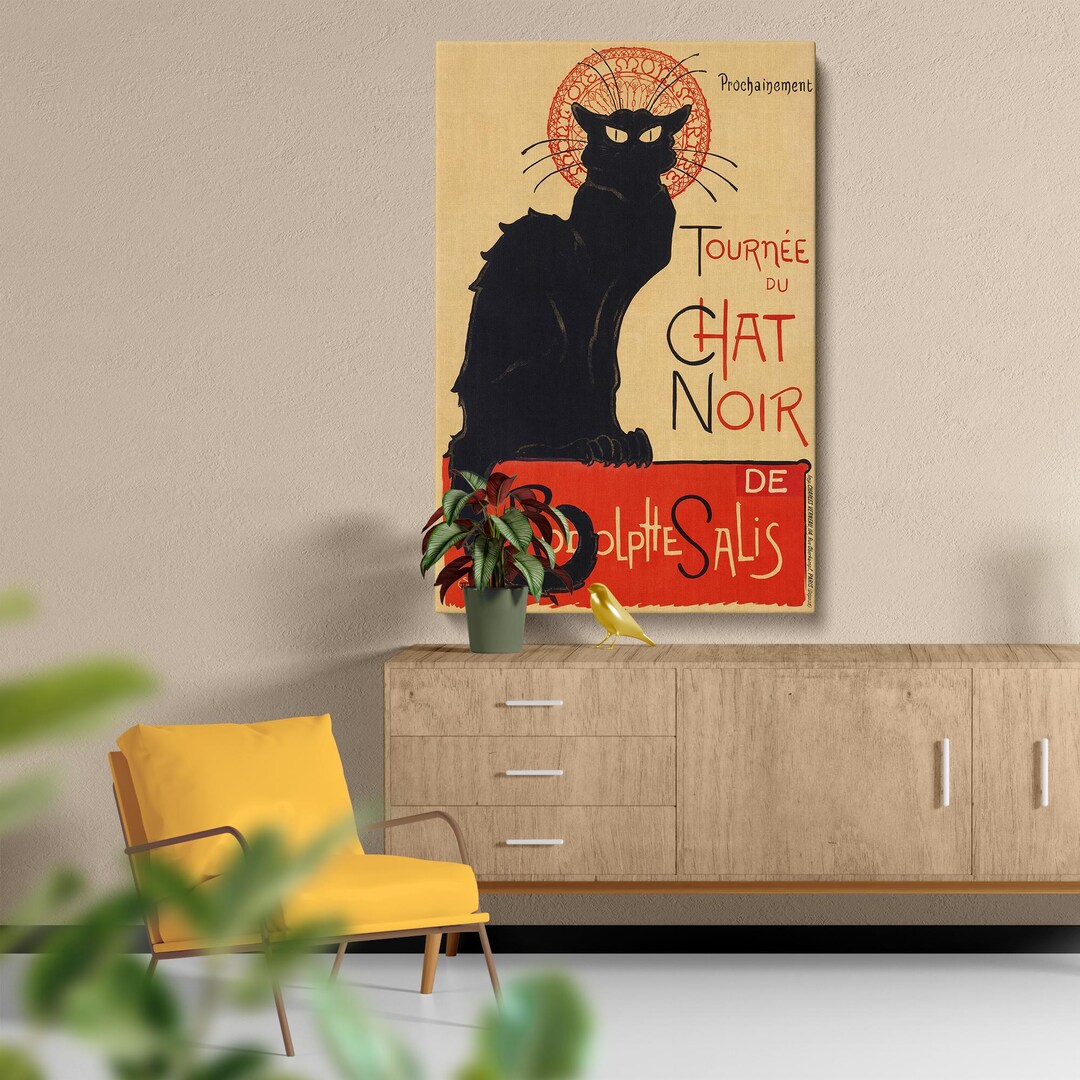 Tournée Du Chat Noir Poster Wall Canvas - Théophile Steinlen 1896 ...