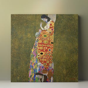 Gustav Klimt Hope II Canvas Wall Art for Artistic Decor - Stunning Gold Artwork, Symbolic Masterpiece for Elegant Office or Bedroom Decor