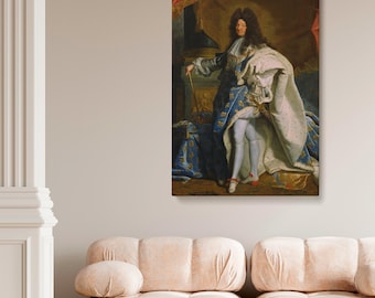 Porträt von Louis XIV Gerahmte Leinwand Wandkunst - Hyacinthe Rigaud Barock Gemälde, Französisches Kunstwerk für Zuhause, Büro oder Luxus Dekor
