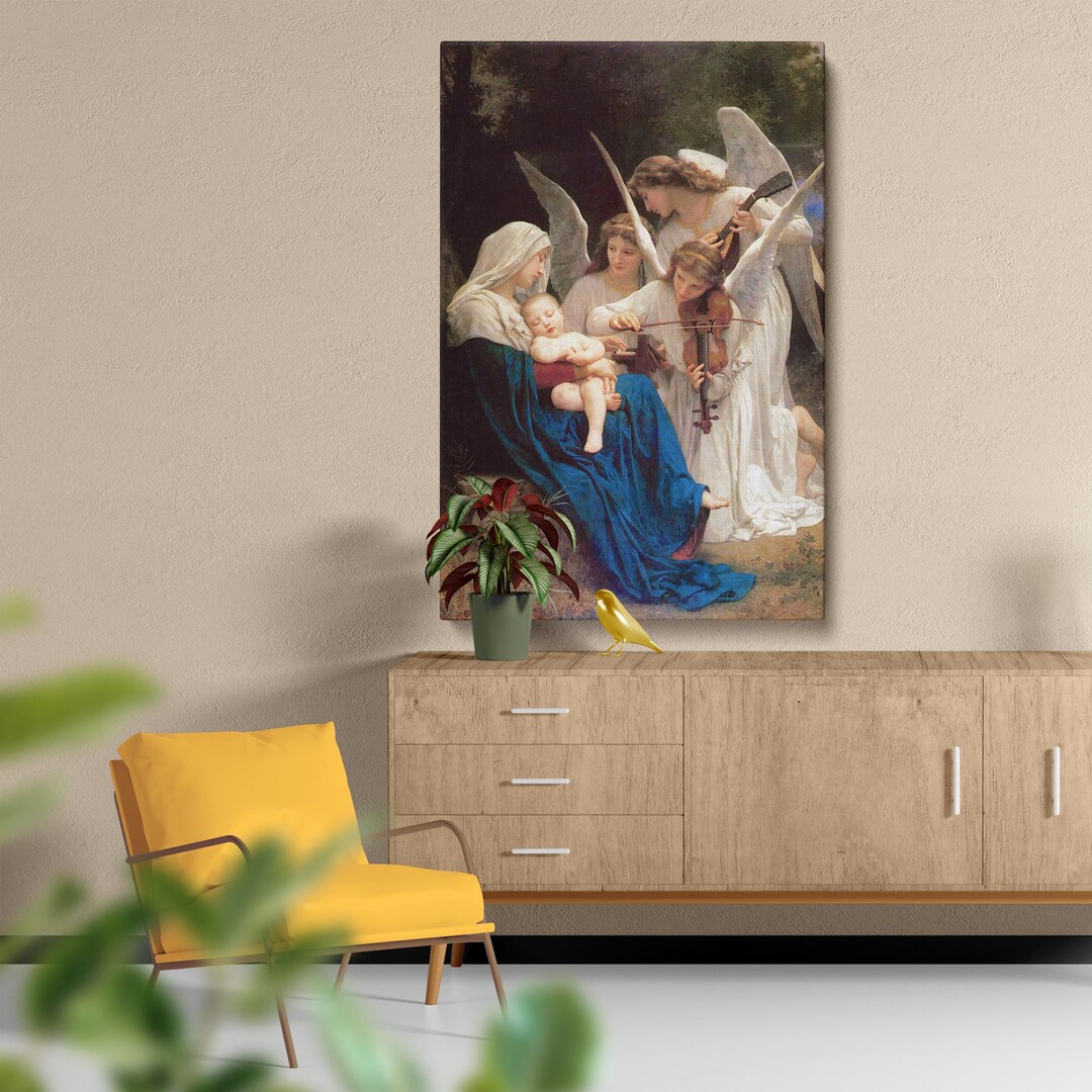 天使の聖母キャンバス壁アート - ウィリアム・アドルフ・ブグローの