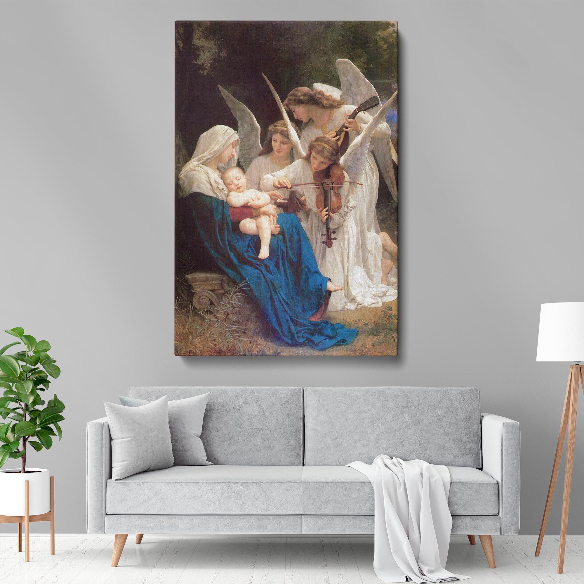 天使の聖母キャンバス壁アート - ウィリアム・アドルフ・ブグローの