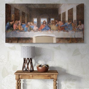 The Last Supper Canvas Wall Art - Leonardo da Vinci Iconic Biblical Scene, Timeless Decor for Faith-Inspired Bedroom or Gallery