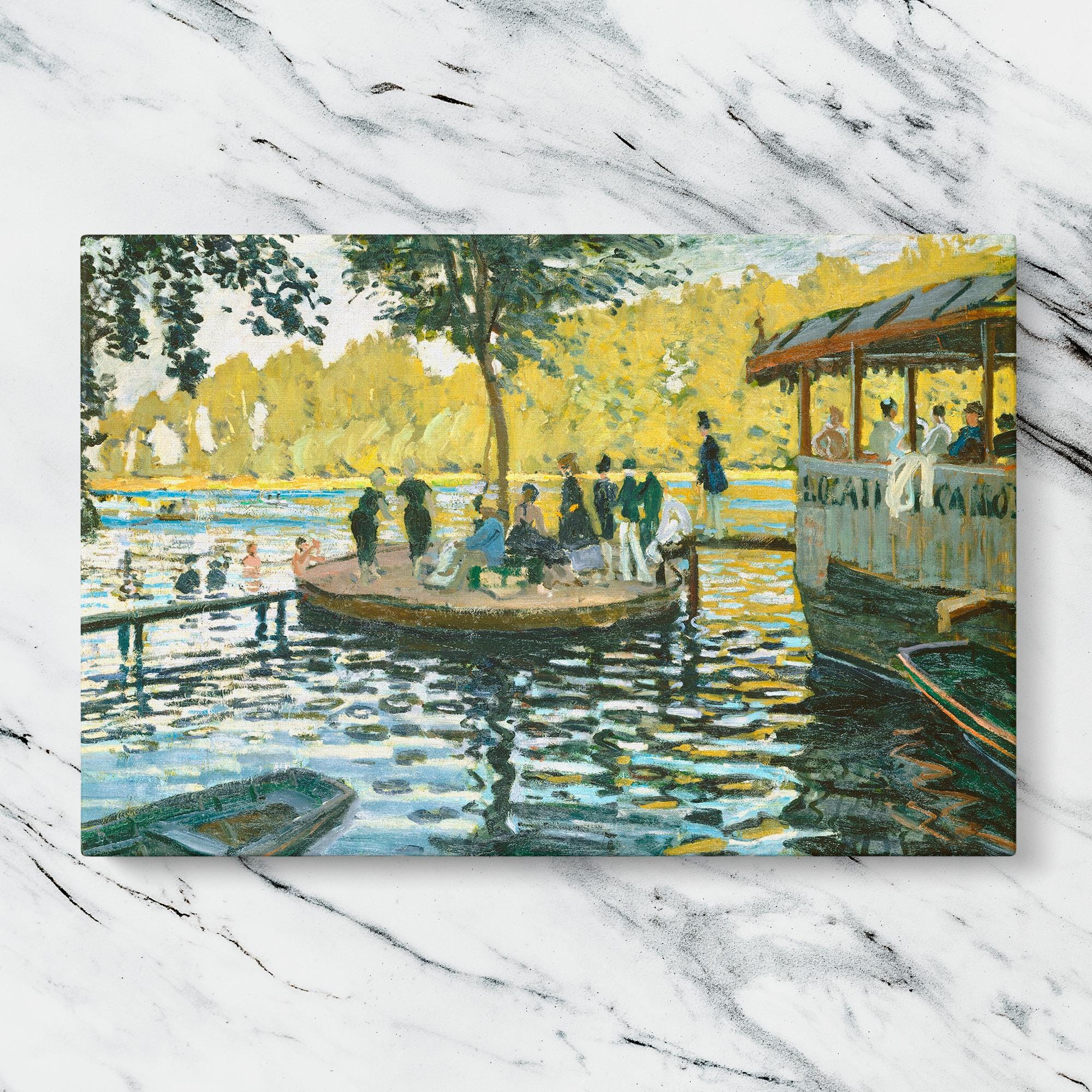 クロード・モネ ラ・グルヌイエール 壁掛けキャンバス - 有名な絵画の