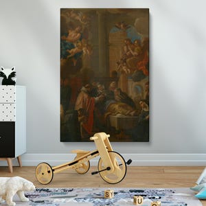 Death of Saint Canvas Wall Art – Religious Baroque Painting Print, Classic Catholic Artwork on Canvas for Home, Church, or Office Decor