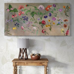 Studies of Flowers Canvas Wall Art - Jacques-Laurent Agasse 1848 Botanical Artwork, Elegant Decor for Bedroom or Study