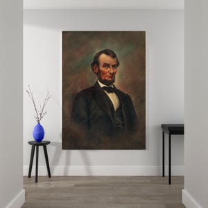 Abraham Lincoln Oil Painting Canvas Prints - 1809-1865 Historic Portrait from The Stern Collection, Timeless Decor for Office or Gallery