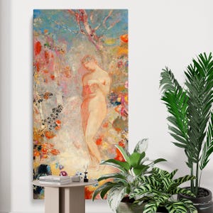Pandora Wall Canvas - Odilon Redon 1914 Ethereal Masterpiece, Dreamy Floral Scene for Artistic Living Room or Study Decor