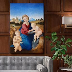 Raphael&#39;s Madonna Wall Canvas - 1508 Renaissance Art Print for Elegant Home Living Room or Classic Office Wall Decor