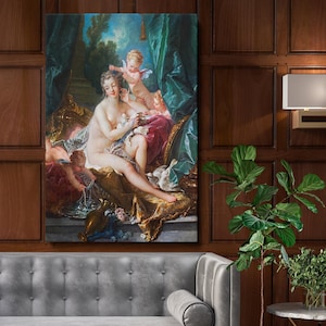 François Boucher The Toilette of Venus Canvas Print - Rococo Art with Cherubs and Elegant Details,  Wall Art for Bedroom or Living Room
