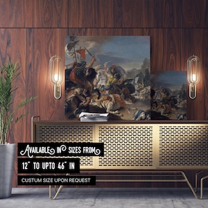 The Battle of Vercellae Canvas Wall Art – Giovanni Battista Tiepolo Historic War Painting, Classical Artwork for Home, Office or Study Decor