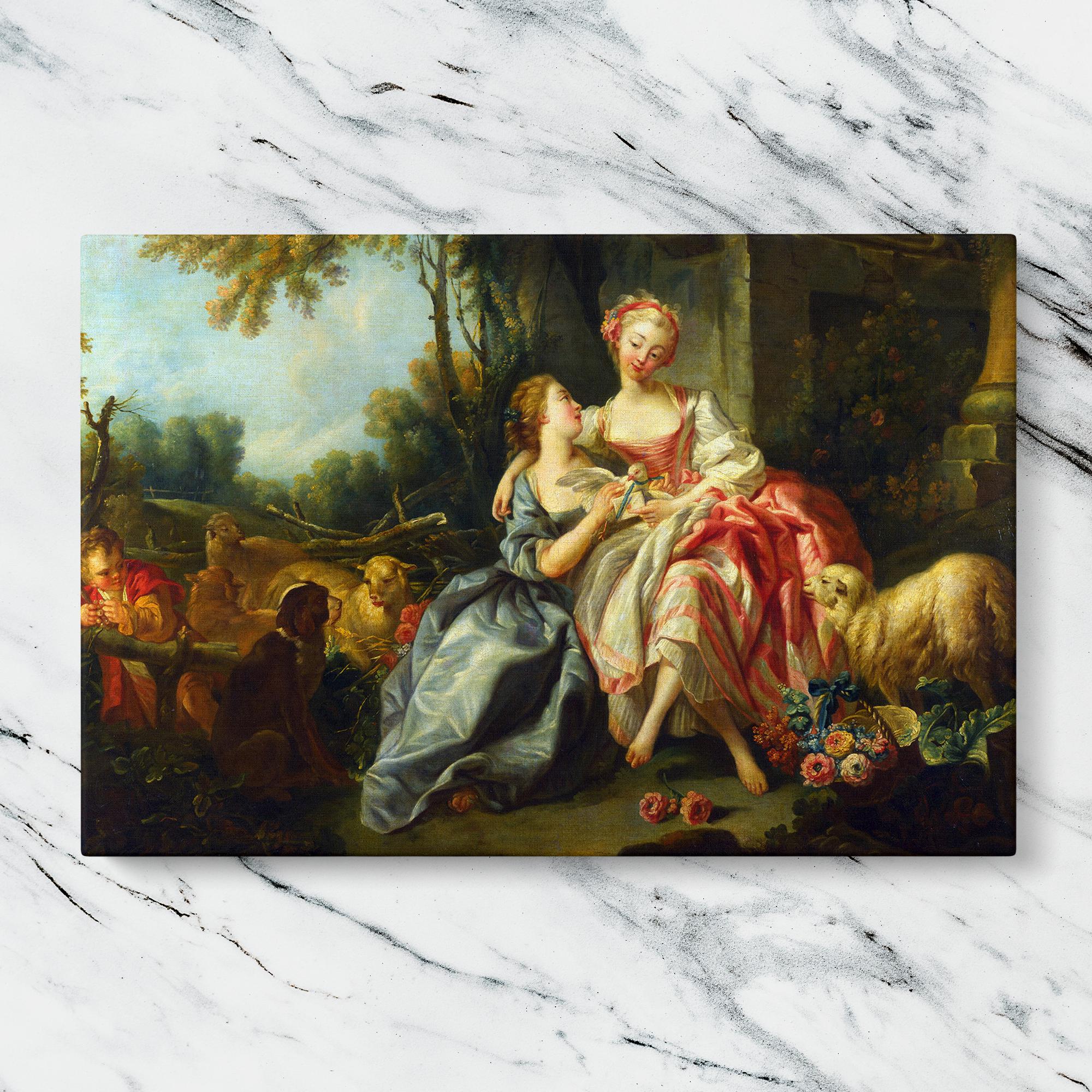 The Love Letter Canvas Art Print by François Boucher Romantic