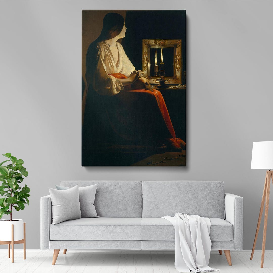 The Penitent Magdalen Framed Canvas Wall Print – Baroque Religious ...