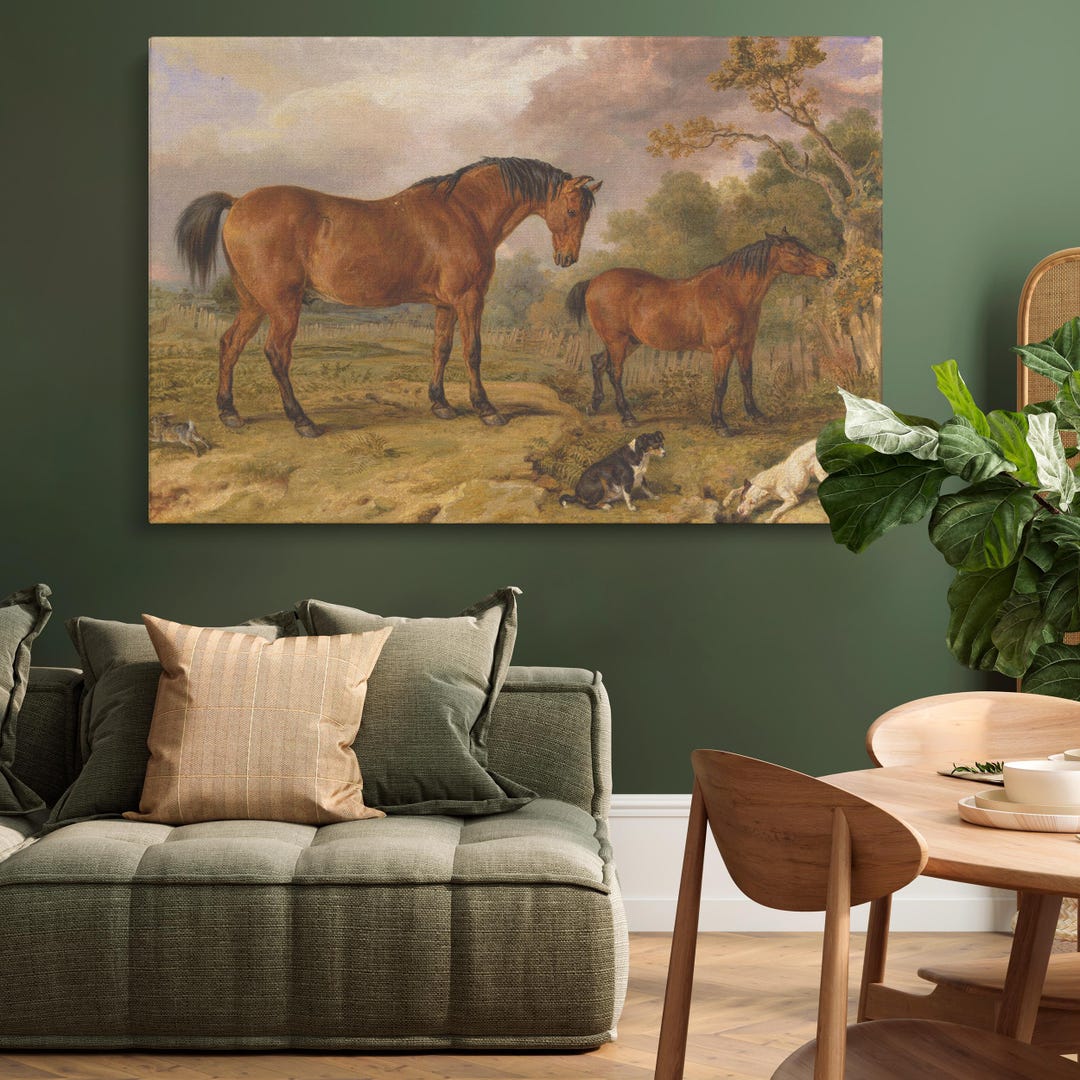 Royal Academy Horses Wall Canvas - Reformer Horses and Dogs, Vintage ...