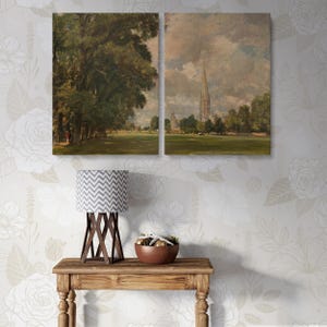 Salisbury Cathedral Wall Canvas - John Constable English Landscape Painting, High-Quality Canvas for Timeless Home or Study Decor