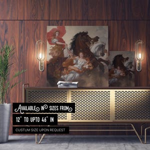 Apollo and Aurora Canvas Wall Art – Classical Mythological Painting, Elegant Baroque Artwork for Home, Bedroom, Office, or Study Decor