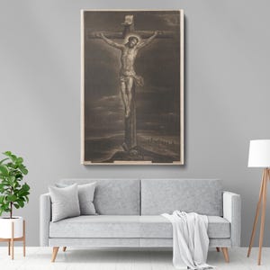 Christus aan het kruis Stampe su tela - Richard Brookshaw e Anthony van Dyck 1771 Scena della crocifissione, decorazione religiosa classica per o chiesa