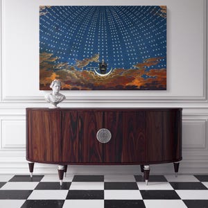 The Magic Flute Hall of Stars (1847–1849) Canvas Wall Art – Opera Set Design Print, Queen of the Night Scene, Canvas Print for  Office Décor