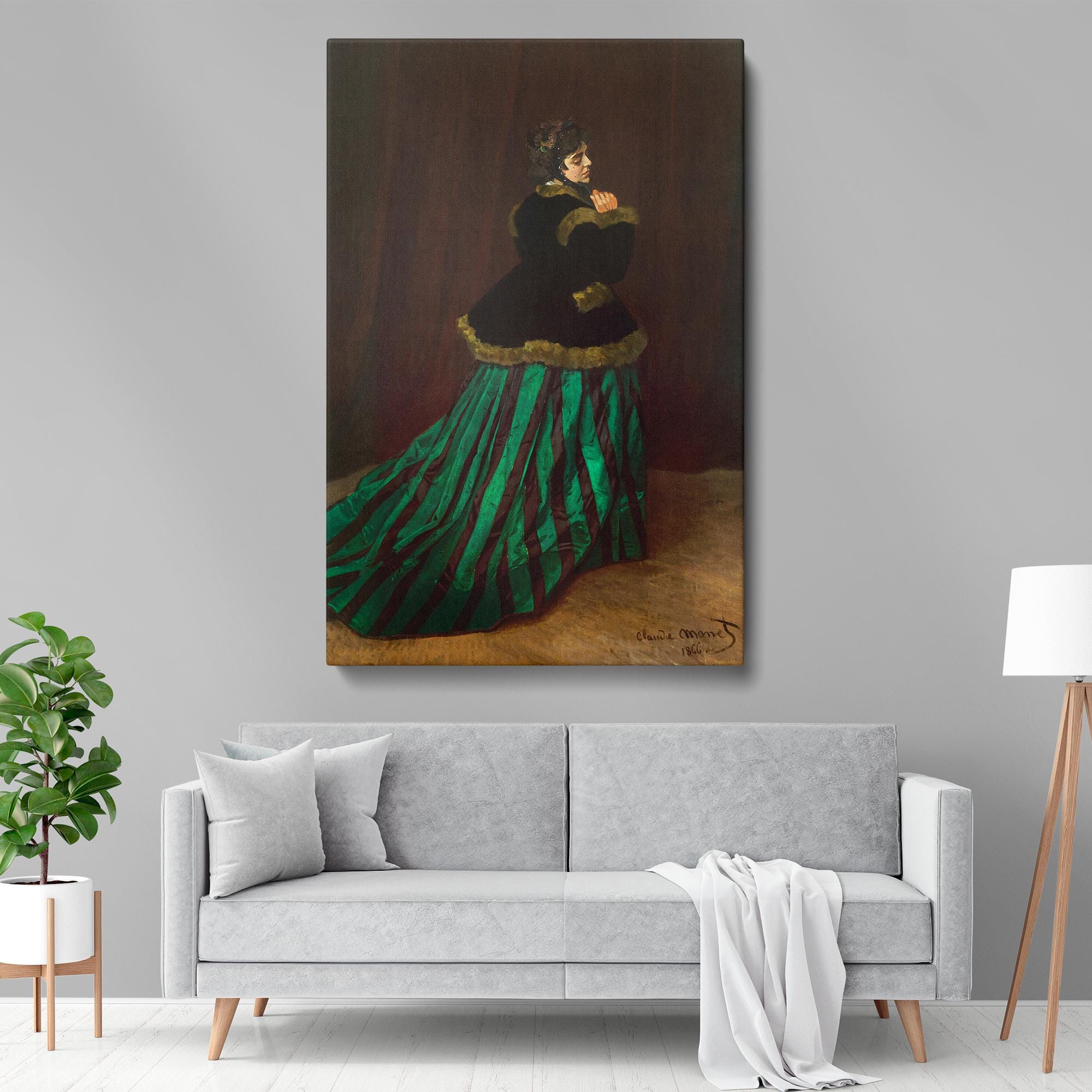 Claude Monet's Camille the Woman in the Green Dress Canvas Prints