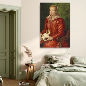 Renaissance Noblewoman Portrait Canvas Wall Art– Elegant 16th Century Fine Art Reproduction Classic Wall Decor for Home or Office