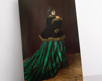 Claude Monet's Camille the Woman in the Green Dress Canvas Prints