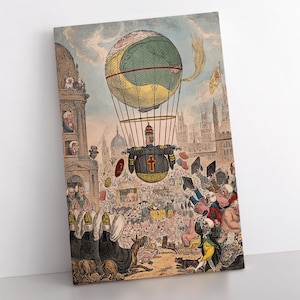 Satyryczny wydruk na płótnie Williama Grenville’a – 1810 Polityczna karykatura autorstwa Jamesa Gillraya, zabytkowe dzieło sztuki historycznej do biura lub wystroju gabinetu