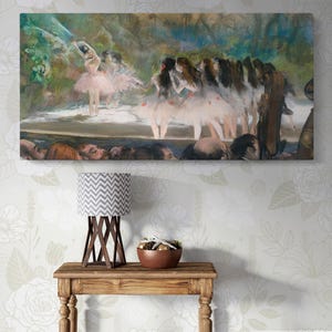 Ballet at the Paris Opéra Canvas Wall Art - Degas 1877 Impressionist Masterpiece, Stunning Decor for Dance Studio or Living Room