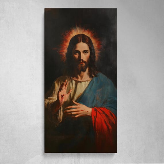 イエス・キリストの肖像画キャンバス壁アート - キリスト教の家庭の