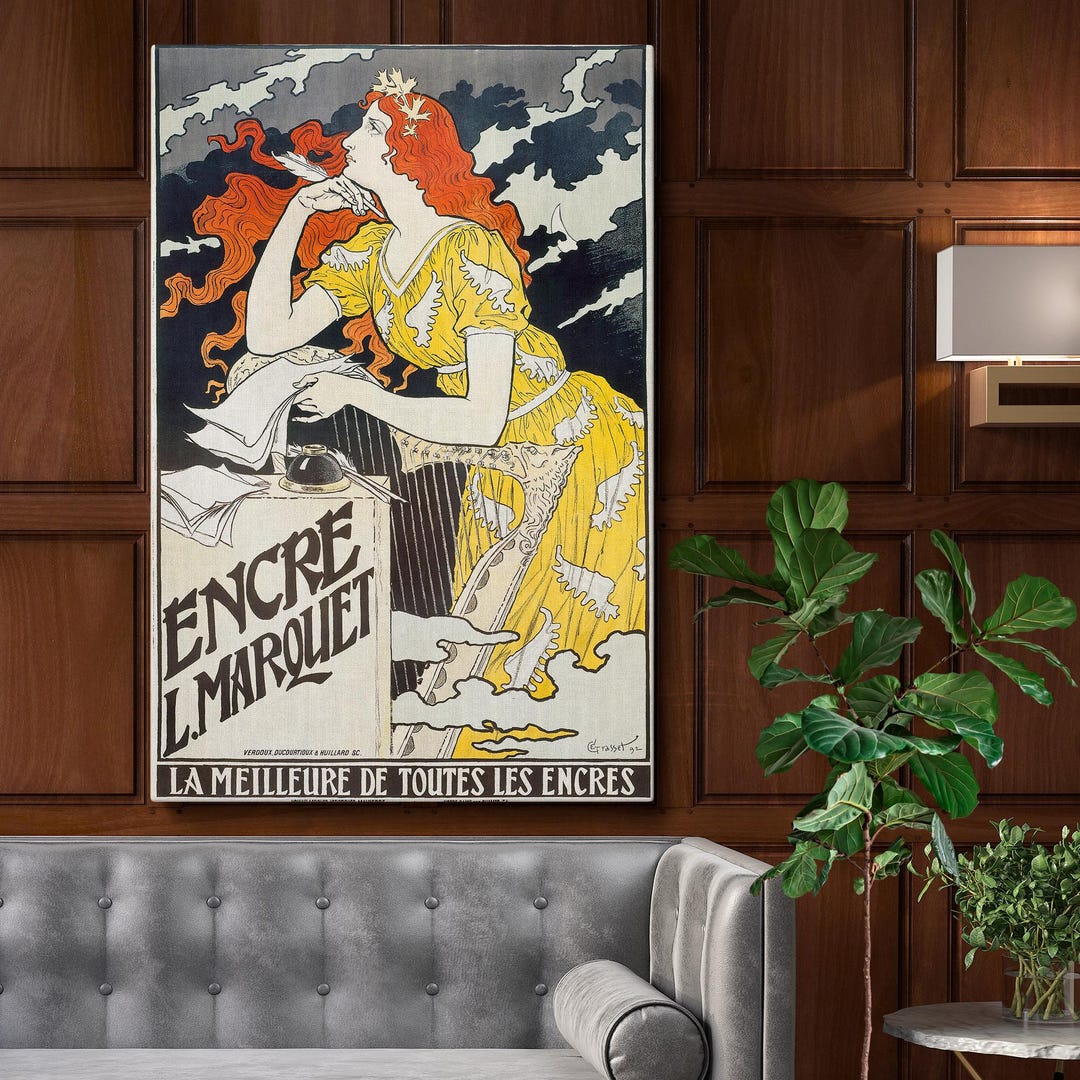 Encre L. Marquet 1892 ビンテージ ポスター キャンバス ウォール