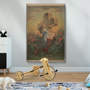 The Christians Faith Framed Canvas Print – Vintage Religious Artwork, Spiritual Christian Wall Decor for Home, Church, or Office Interiors