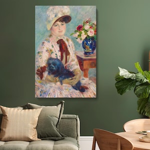 Pierre-Auguste Renoir Mlle Charlotte Berthier Canvas Wall Art – Impressionist Portrait Print for Classic Home or Office Decor