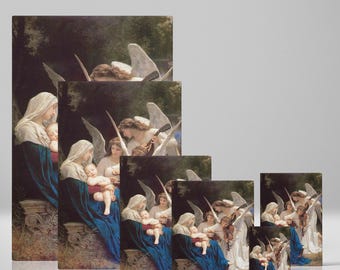 天使の聖母キャンバス壁アート - ウィリアム・アドルフ・ブグローの