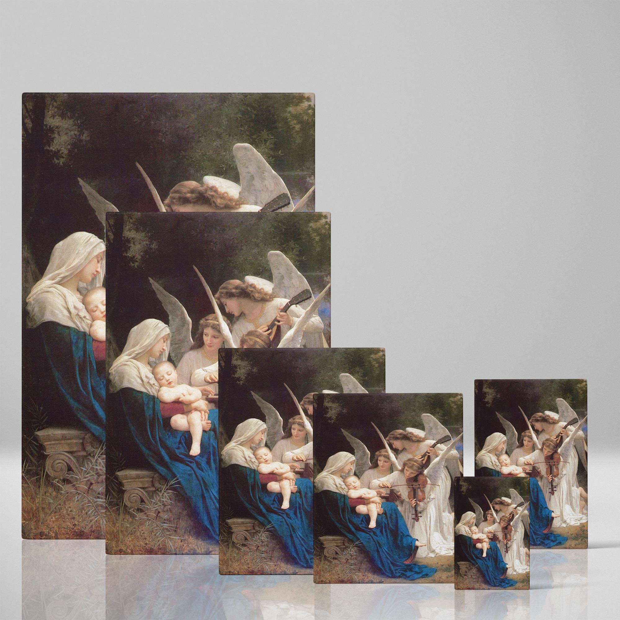 天使の聖母キャンバス壁アート - ウィリアム・アドルフ・ブグローの