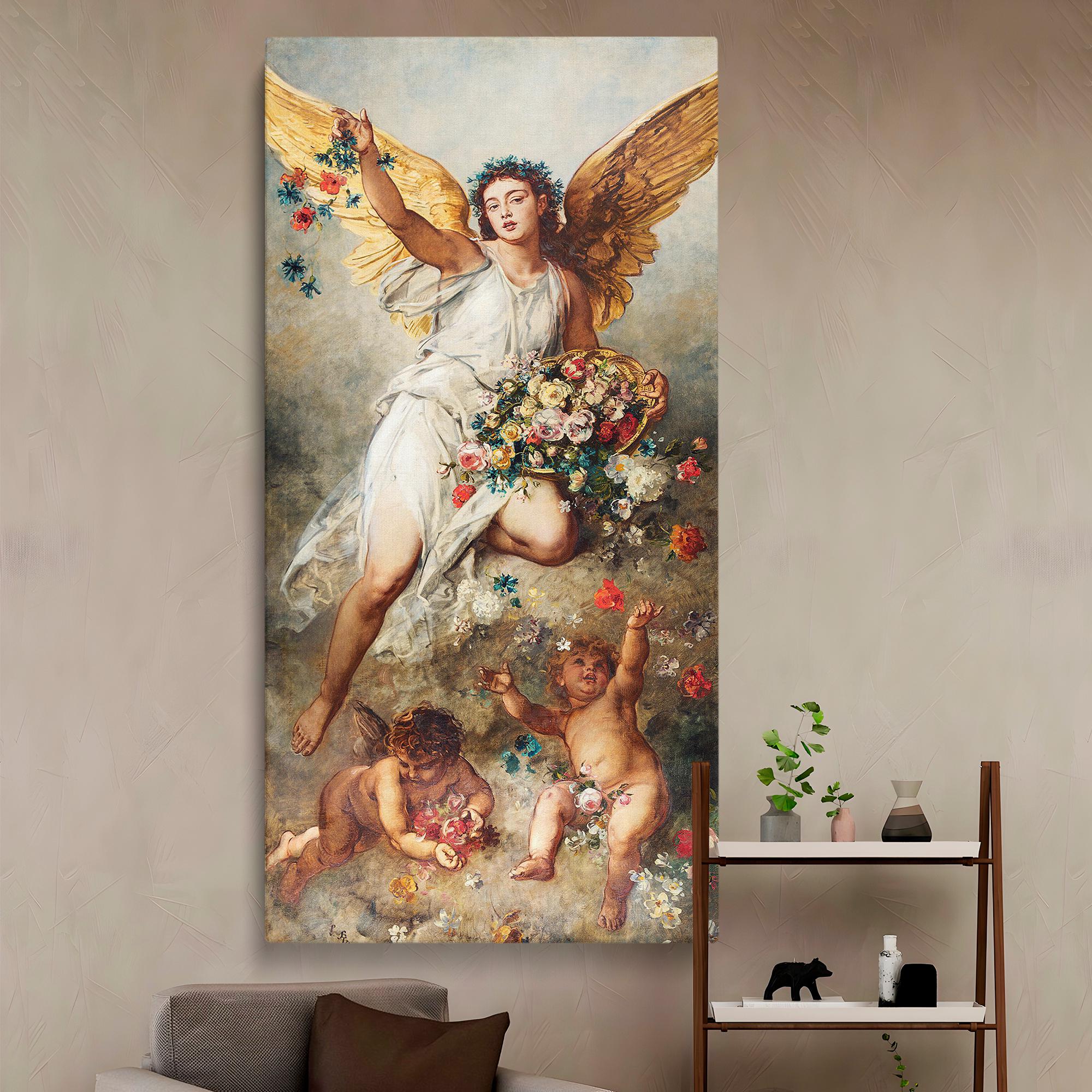 絵画 ANGEL HHBD77% Eirene Angelic Canvas Wall Art - 1888 Vintage Artwork by Ludwig