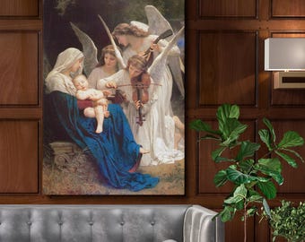 天使の聖母キャンバス壁アート - ウィリアム・アドルフ・ブグローの